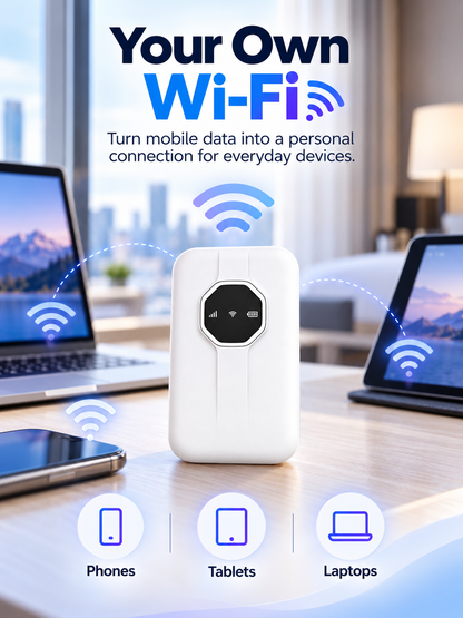 📶 Portable Wi-Fi 6 Mobile Hotspot – Nano SIM Travel Router for On-the-Go Internet