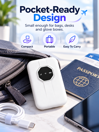 📶 Portable Wi-Fi 6 Mobile Hotspot – Nano SIM Travel Router for On-the-Go Internet